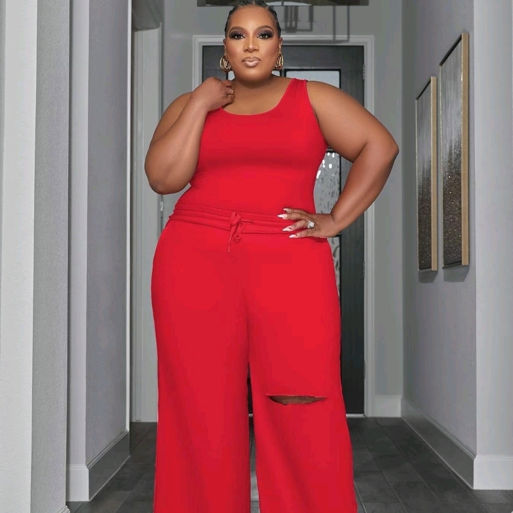 Women's Red Jumpsuit